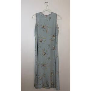 Vtg Y2K Lauren Ralph Lauren Silk Floral Midi Dress 8P Quiet Luxury Garden Party